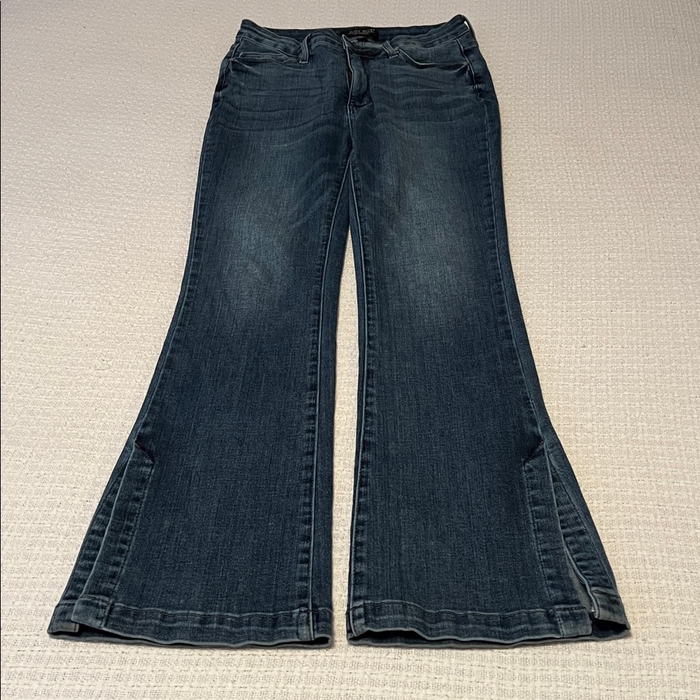 Judy Blue Women’s High Rise Split Hem Medium Wash Flare Denim Jeans Size 11/30